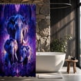 thumbnail image 3 of Erosebridal Elephant Shower Curtain 72Wx84L, Purple Bohemian Waterproof Bathroom Shower Curtain, 3 of 5