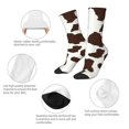thumbnail image 3 of Rateoe Brown Cow for Women Casual Calf Socks - Cute Crew Socks - Thin Soft Above Ankle Socks Size 5-11, 3 of 6