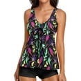 thumbnail image 1 of Tankini Swimsuits for Women Two Piece Print Tank Top With Boyshorts Tummy Control Swimming Bathing Suits, 1 of 5