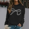 thumbnail image 2 of WEAIXIMIUNG Zip Up Hoodies Ladies' Classic Style Printed Bow Print Hooded Sweatshirt Round Neck Base Sweatshirt S, 2 of 5
