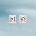 thumbnail image 3 of Diamond Stud Earring | 2 Ct IGI Certified Princess Shape Lab Grown Diamond Stud | 14K in Rose Gold | Bezel Set Lab Lab Diamond Stud Earrings | Bezel Setting | FG-VS1-VS2 Quality | Friendly Diamonds, 3 of 4
