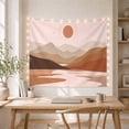 thumbnail image 5 of Neutral Mountains with Terracotta Sun and Birds, Calming Minimalist for Nature Lovers, Abstract Landscape Wall Decor, Housewarming Gift, Tapestry Wall Hanging for Living Room and Bedroom, 5 of 7