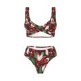 thumbnail image 3 of Honeii Merry Christmas1 Print Women’s Bikini Set,Two Piece Swimsuit Bathing Suits,Stylish High Elasticity Swimwear for Beach and Pool, 3 of 4