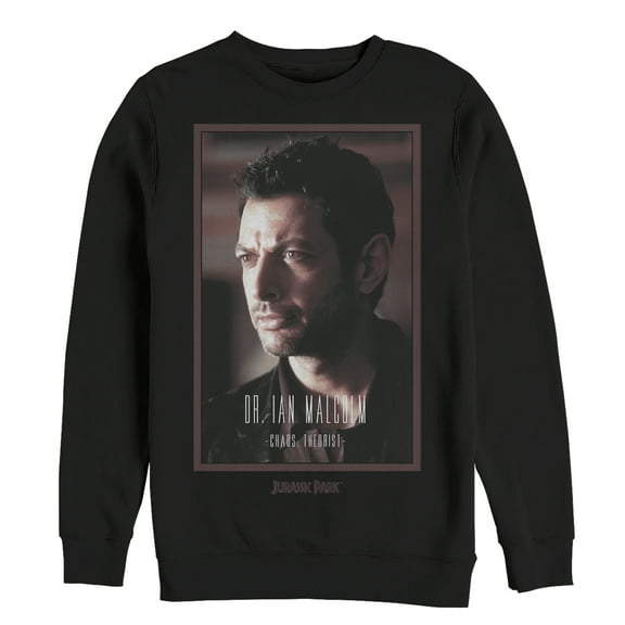 Men's Jurassic Park Dr. Malcolm Chaos Theorist  Sweatshirt Black Medium