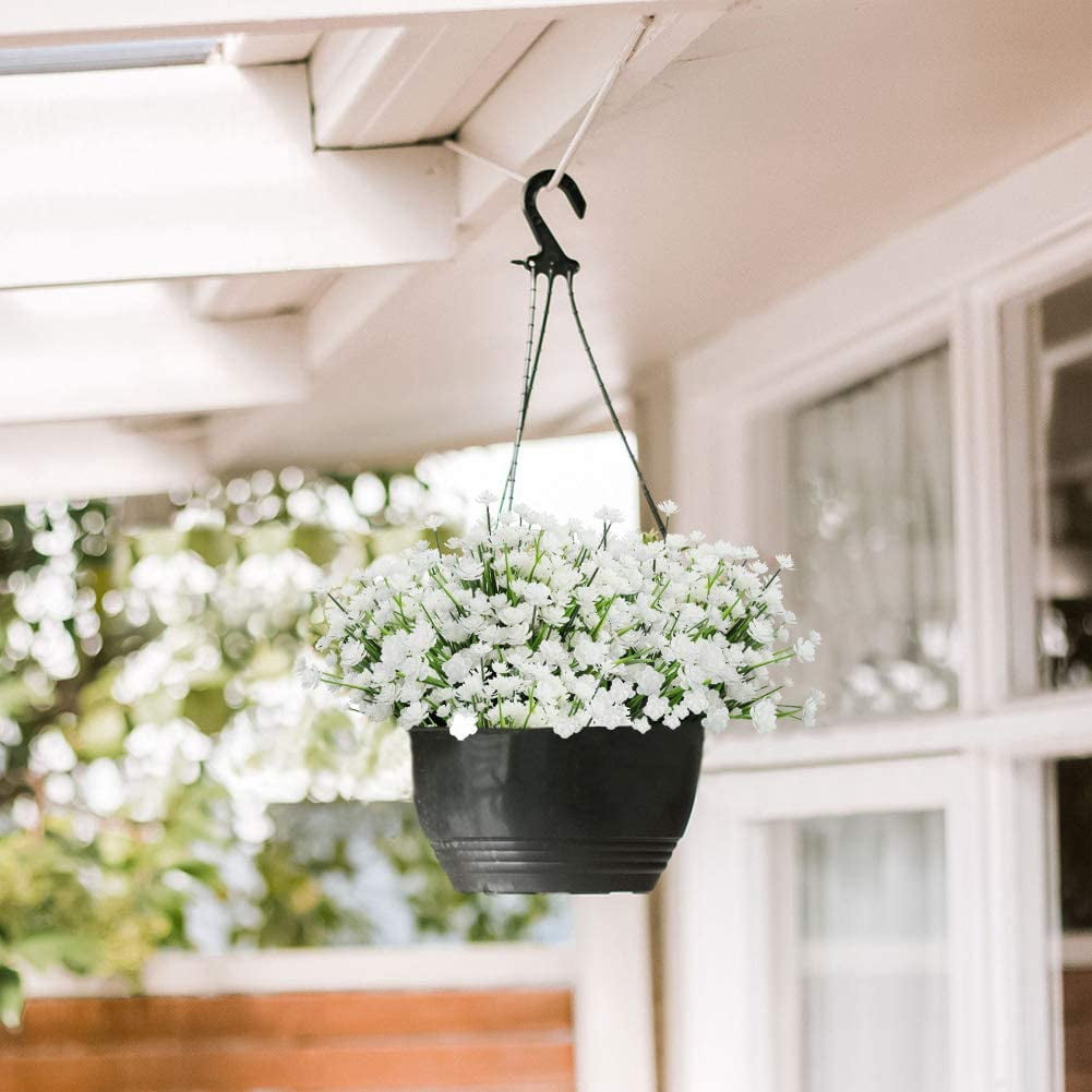 24 Bundles Artificial Flowers Lotus Outdoor Fake Flowers for Decoration UV Resistant No Fade Faux Plastic Plants Garden Porch Window Box Décor (Orchid)