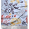 thumbnail image 1 of Soimoi Crepe Silk Fabric Fruits,Spices & Leaves Print Sewing Fabric Yard 42 Inch Wide, 1 of 1