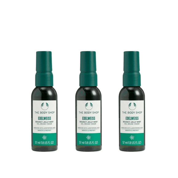 The Body Shop Edelweiss Bouncy Gel Face Spray 57ml 3 Pack