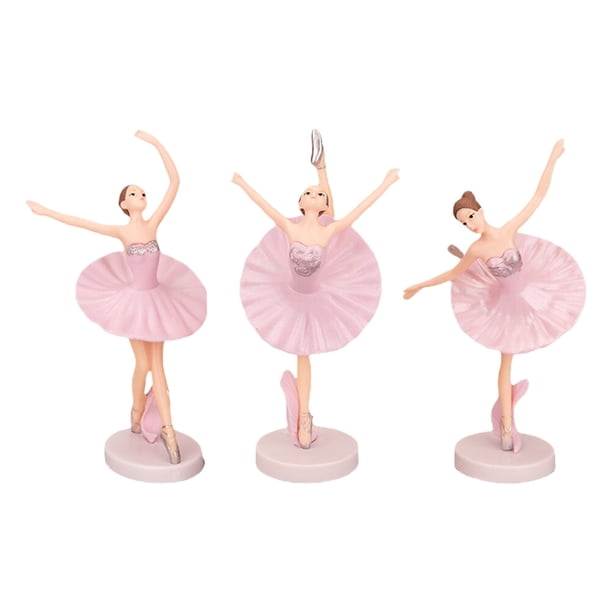 3 adornos de bailarina, muñecas de ballet, adornos para cupcakes, decoración del hogar