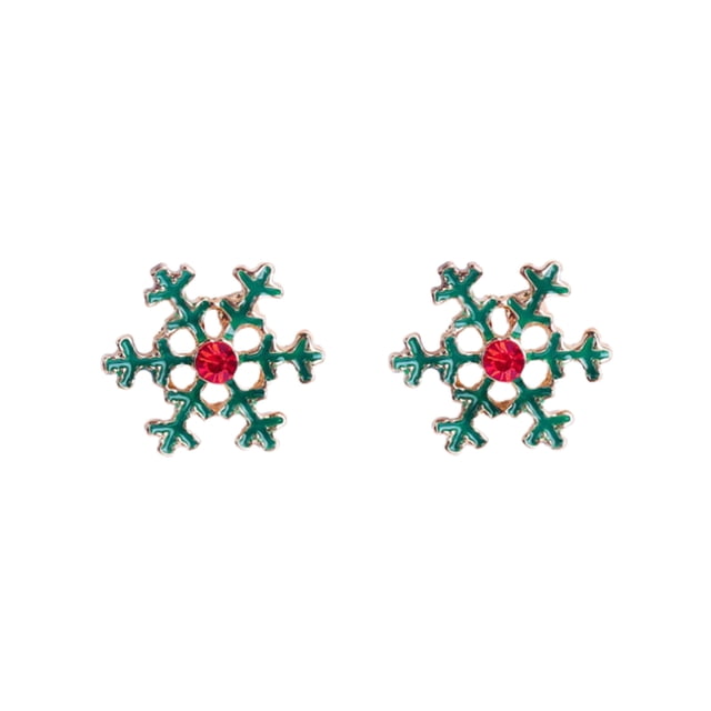 Xihbxyly En venta Pendientes navideños en forma de botón, pendientes rojos, árbol de Navidad, copo de nieve europe, bastón, accesorios