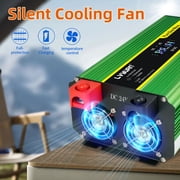 LVYUAN 3000W 6000W Peak Pure Sine Wave Power Inverter Car Converter DC 24V to AC 110V/120V with 4USB & 4AC Outlets, LCD Display, Remote Control for Car, RV, Camping, Outdoor & Home Backup Green