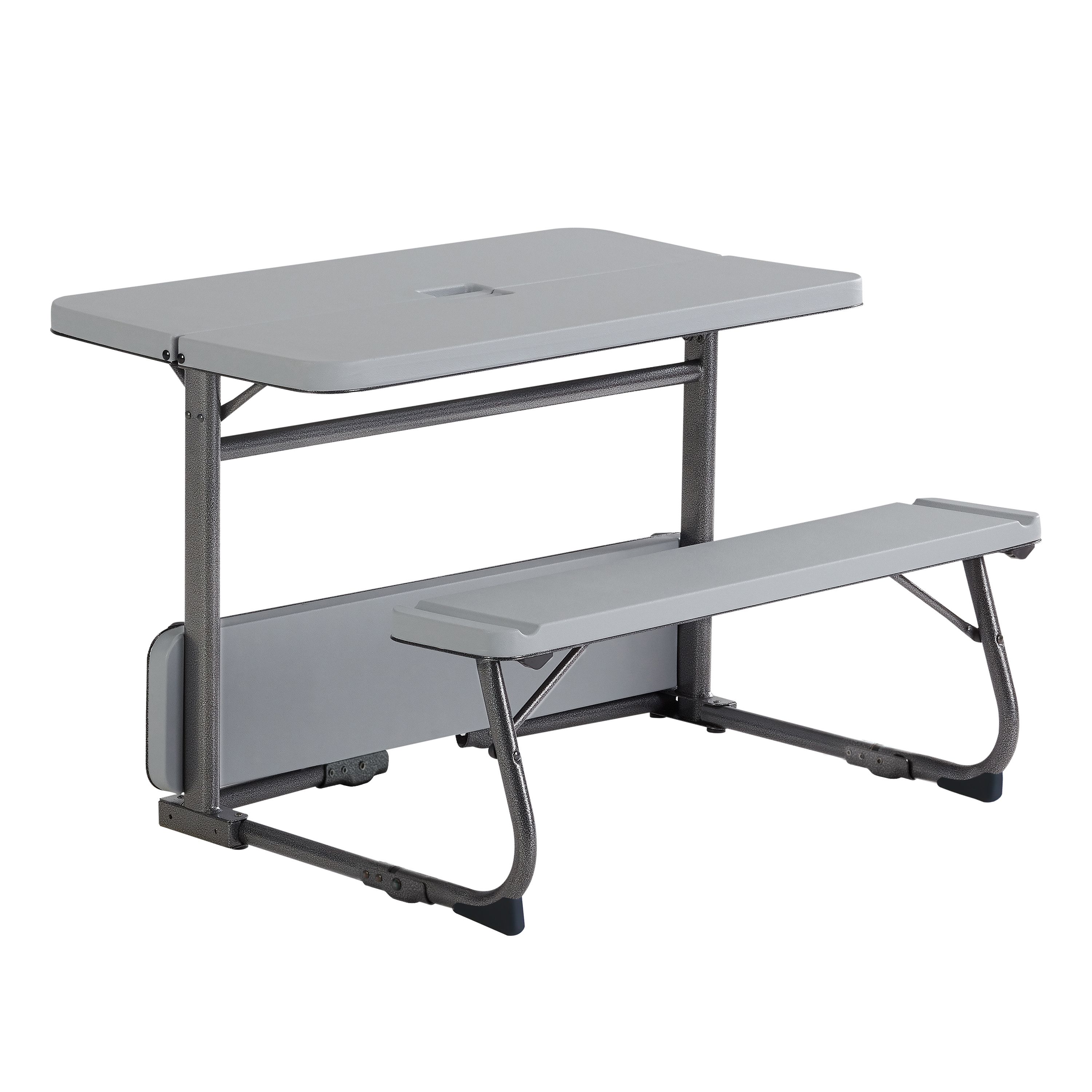 Mainstays Kids Folding Activity Table and Bench Set, Gray photo 6