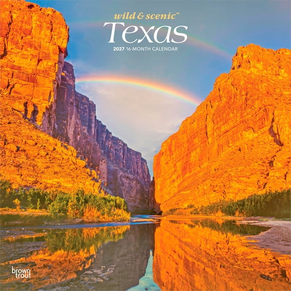 Texas Wild & Scenic | 2027 12x24" (Hanging) Wall Calendar | Plastic-Free