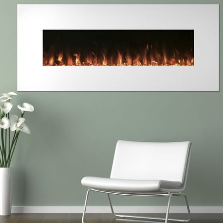 

Northwest 50 inch Wall Mounted Electric Fireplace with Color Changing LED White