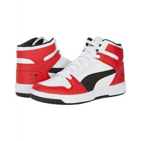 PUMA REBOUND LAYUP HI WIDE BASKETBALL SNEAKERS MEN SHOES WHITE/RED SIZE 9 NEW