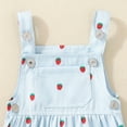 thumbnail image 5 of Sopiago Baby 1 Piece Summer Romper Baby Girl Print Jumpsuit Sleeveless Backless Overalls Girls Outfits (Light Blue,12-18 Months), 5 of 6