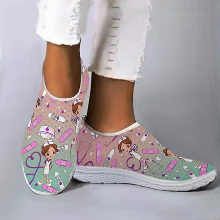 

Gradient Nurse Women s Shoes Summer Comfortable Cartoon Shoes Nursing Design Shoes Medical Slip-on Loafers Mujer