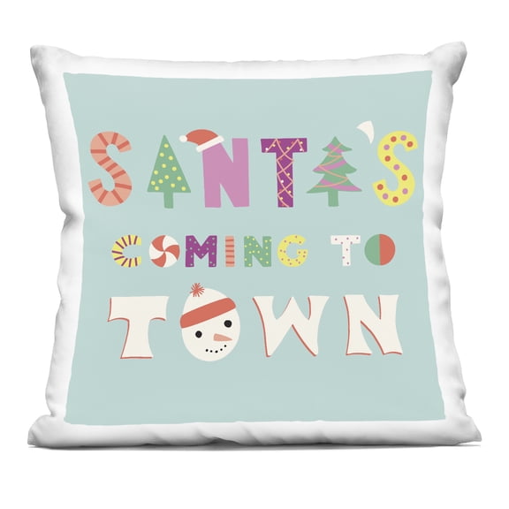 Stupell Industries Whimsical Santa's Coming To Town Design by Sazerelli Designs Throw Pillow