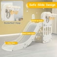thumbnail image 4 of Pirecart 4 in 1 Toddler Slide, Kids Climber Slide with Basketball Hoop and Ball Indoor Outdoor, Kids Slide Play Set, White, 4 of 7