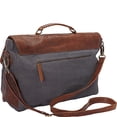 thumbnail image 2 of Sharo Classic Leather Laptop Messenger Bag and Brief,   in Genuine Leather and Canvas, 2 of 6
