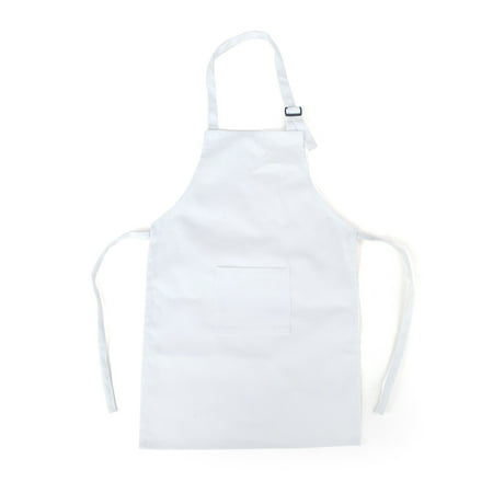 

Opromo Durable Cotton Canvas Kids Aprons with Pocket String Adjustable 23 x 17 -White-1 pack