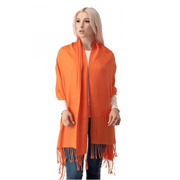 Luxurious Women's Pashmina Shawl in Orange - Soft and Elegant