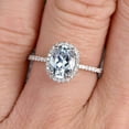 thumbnail image 4 of 2 Carat 8x6mm Oval Cut Aquamarine Engagement Ring Wedding Anniversary Gift On 10k White Gold, 4 of 5