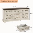 thumbnail image 4 of Farmhouse 9-Drawer Dresser, 62.9" Storage Chest for Bedroom, Living Room & Hallway, Gray, 4 of 11