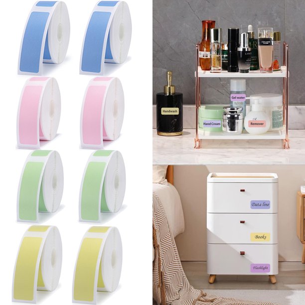 8 Rolls D11 Label Maker Tape Name Bubble Address Waterproof Labels Sticker for Daycare Kids Bottles Mason Jars Spice Food Container Kitchen Pantry ...