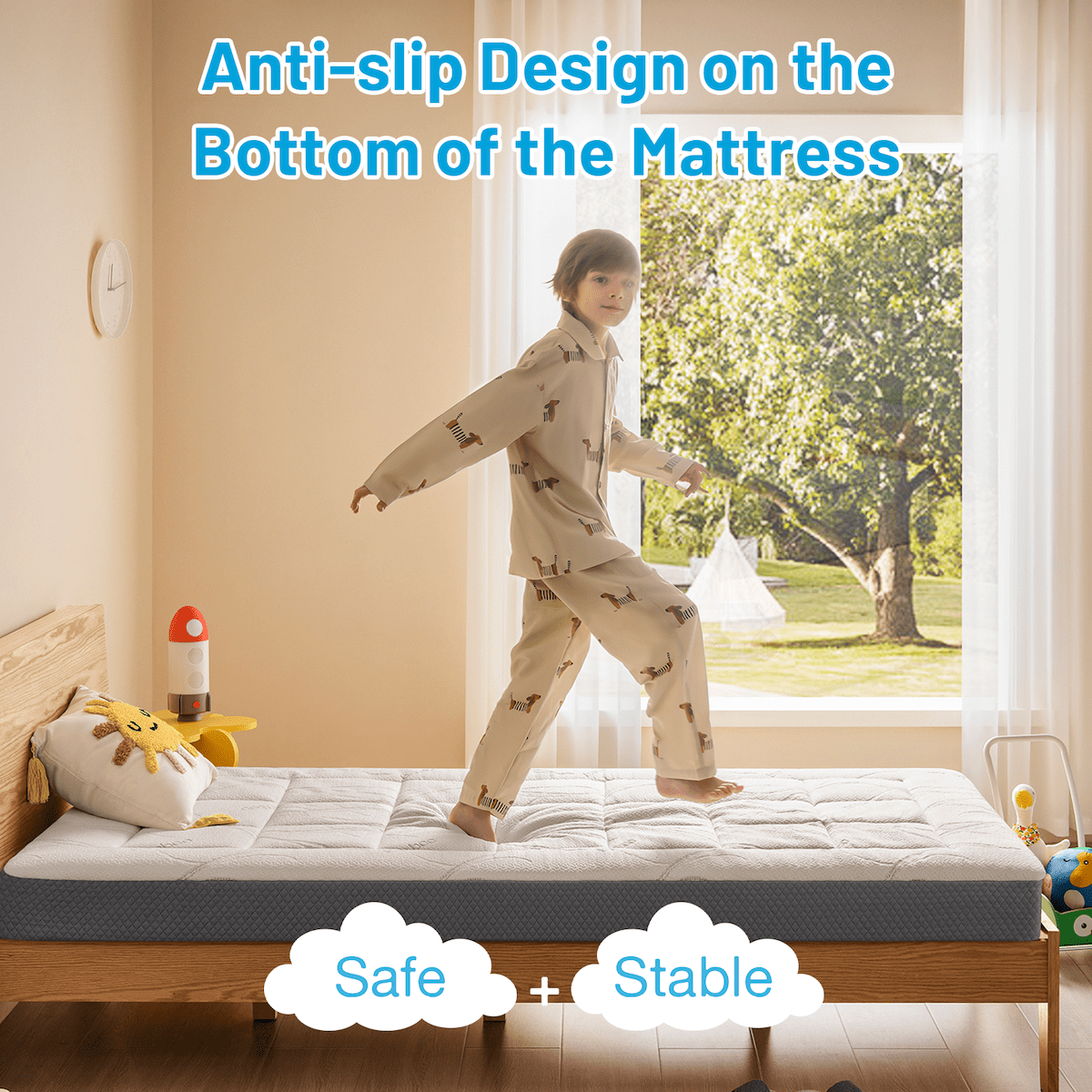 6 Inch Twin Memory Foam Mattress, Medium Firm Feel - CertiPUR-US Certified, Pressure Relieving, Bamboo Washable Cover for Single Bunk Trundle Bed