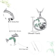 thumbnail image 3 of CUOKA MIRACLE Bamboo Green Leaf Pandas Necklace Cubic Zirconia 925 Sterling Silver Necklace Jewelry Birthday Mother's Day Gift for Women Girlfriend Daughter Wife Mom Friend, 3 of 6