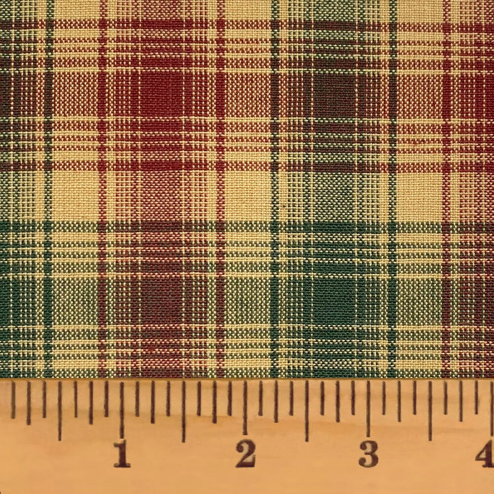 Vintage Christmas 1 Plaid Homespun Cotton Fabric Red Green Sold by