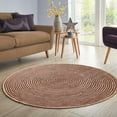 thumbnail image 5 of Superior Braided Jute Handwoven Indoor Outdoor Area Rug, 6' Round, Purple, 5 of 6
