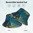 thumbnail image 2 of Yiaed Sunflower Castle Starry Sky Print Reflective Stripe Bucket Hat Unisex Funny Outdoor Fisherman Cap Beach Sun Hat, 2 of 5
