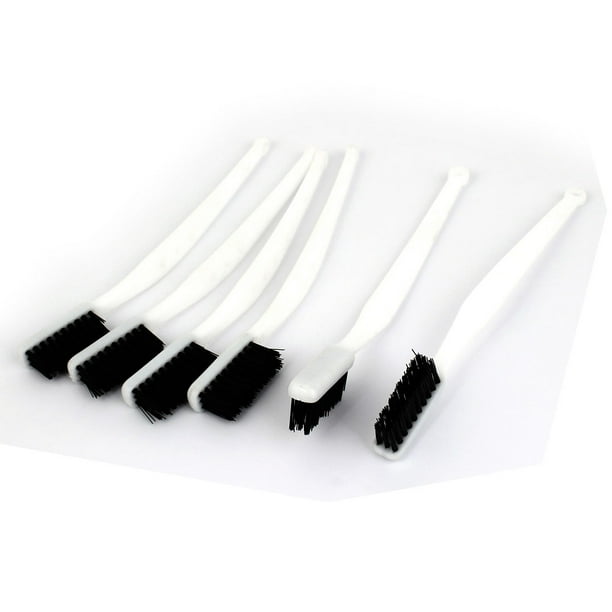 Cepillo de limpieza de alambre de nylon con mango de plástico blanco de 18 cm, 6 piezas