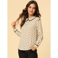 thumbnail image 2 of INSPIRE CHIC Women's Cute Ruffle Peter Pan Collar Long Sleeve Sweet Blouse Tops, 2 of 6
