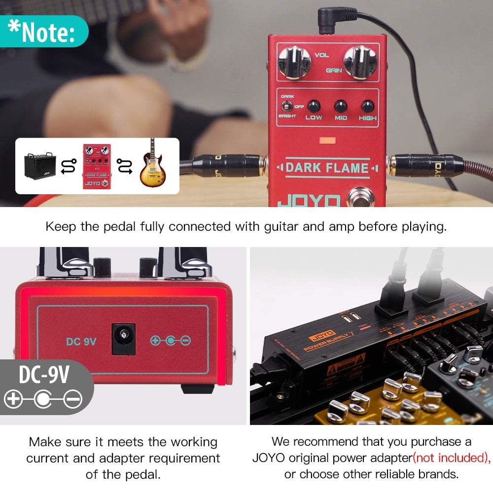 JOYO R-17 Distortion Guitar Pedal High Gain Metal Tone 3 Type of Distortion 3-Band EQ