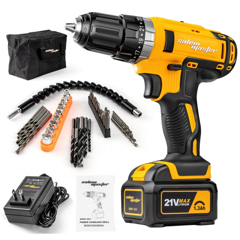 SALEM MASTER Cordless Drill Set, 21V Drill Driver, 2.0Ah Liion Battery