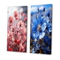 thumbnail image 3 of Designart "Flower landscape Pink Crimson I" Cherry Blossom Wall Art Set Of 2 - Pink Floral Canvas Set For Living Room Decor, 3 of 7