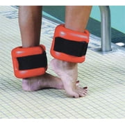 Fabrication Enterprises Aqua Dumbbells, Adjustable Ankle Cuffs, Pair, Red