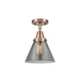 thumbnail image 4 of Innovations Lighting  Caden Cone - 1 Light 8" Flush Mount Antique Copper/Plated Smoke, 4 of 5