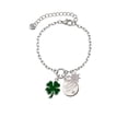 thumbnail image 2 of Delight Jewelry Silvertone Two Sided Green Enamel Lucky Four Leaf Clover Silvertone Discover Dream Explore Zoey Charm Bracelet, 6.5+2" Extender, 2 of 4