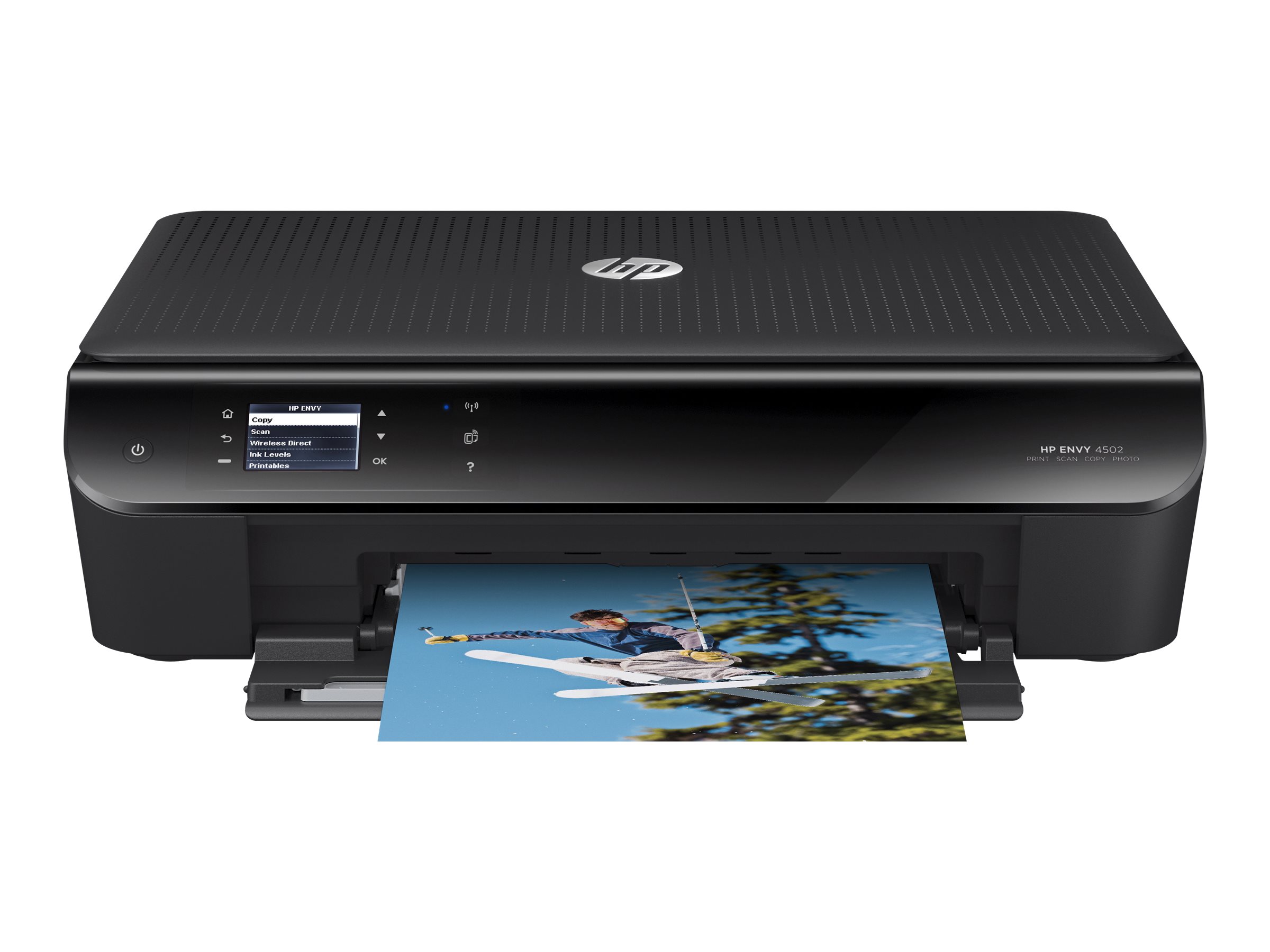 HP ENVY 4502 e-All-in-One - Multifunction printer - color - ink-jet - Legal (8.5 in x 14 in)/A4 (8.25 in x 11.7 in) (original) - A4/Legal (media) - up to 6 ppm (copying) - up to 8.8 ppm (printing) - 100 sheets - USB 2.0, Wi-Fi(n) - image 3 of 5
