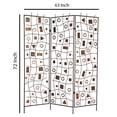 thumbnail image 5 of Foldable Metal Screen with Geometrical Design and 3 Panels, Brown- Saltoro Sherpi, 5 of 5