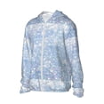 thumbnail image 2 of Balery White Bule Glitter Men's Women's UPF 50+ Sun Protection Lightweight Hoodie Performance Long Sleeve Shirt for Fishing Running-Large, 2 of 9