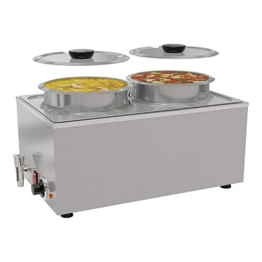 KoolMore 8 Qt. Two-Pot Electric Countertop Food Warmer With Faucet.