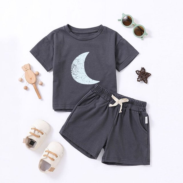 Chándal de 2 piezas para niños, conjuntos de ropa deportiva para bebés, conjuntos de ropa, camiseta, pantalones cortos, conjunto de verano para niñas pequeñas