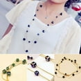 thumbnail image 2 of Grandest Birch Women Square Rhinestones Beads 2 Layers Golden Alloy Chain Long Sweater Necklace Alloy, Rhinestone Purple, 2 of 8