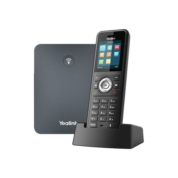 Yealink W79P IP Phone Cordless Corded DECT Wall Mountable Desktop Black Classic Gray