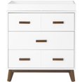thumbnail image 1 of Babyletto Commode à Langer 3 Tiroirs Scoot avec Plateau en Blanc/noyer Naturel, 1 of 5