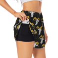 2 in 1 Workout Shorts Women goat head cool black Athletic Yoga Gym